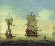 Monamy, Peter A fifty gun two-decker,at sea near a coast china oil painting reproduction